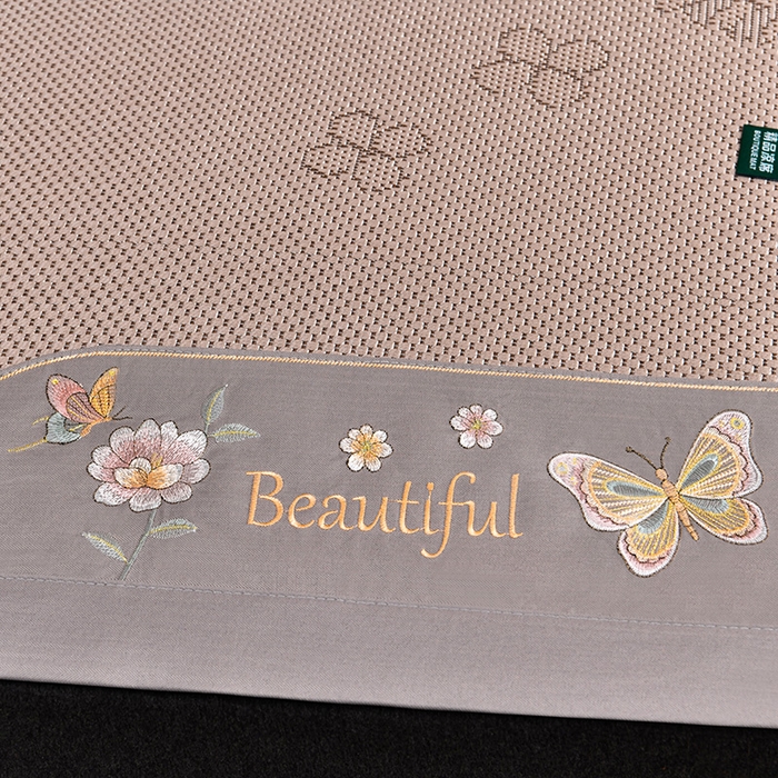 91家纺网 家纺一手货源 找家纺 娜朵家纺 2026新款荷塘月色冰藤双面席-床席款 蝴蝶提花床席提花香槟