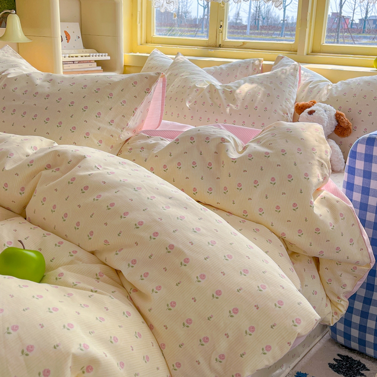 91家纺网 家纺一手货源 找家纺 简约家纺 2026新款全棉斜纹12868单被套系列 恬淡小花