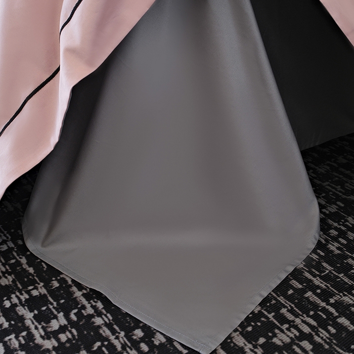 91家纺网 家纺一手货源 找家纺 女子家纺 2026新款A类全棉长绒棉双拼四件套刺绣轻奢床上用品-原素 豆沙+灰