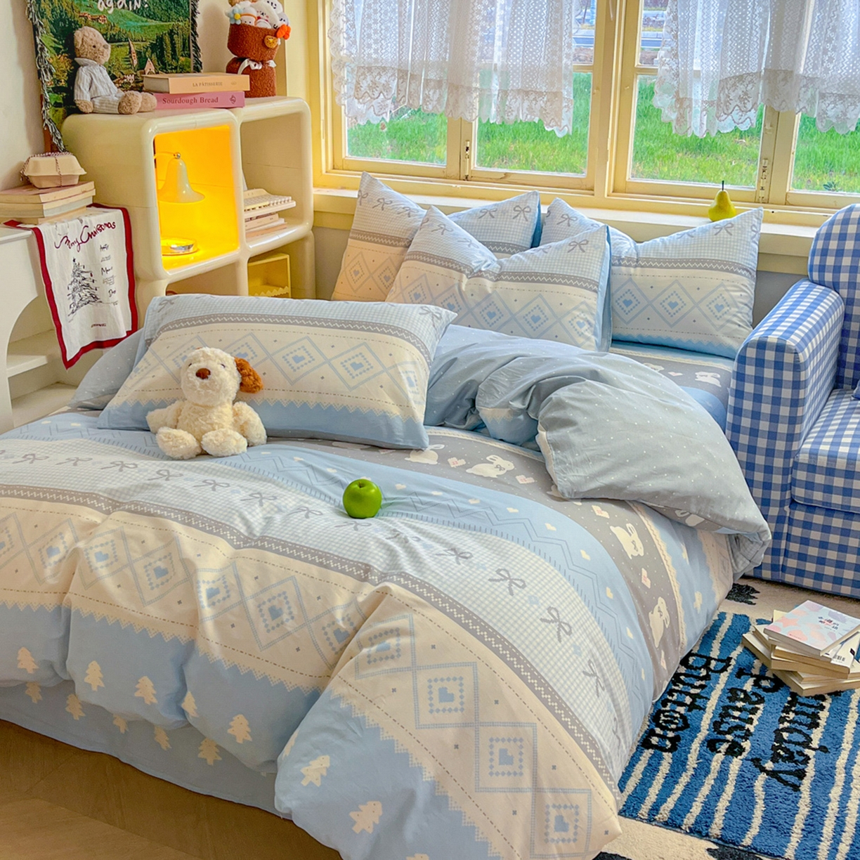 91家纺网 家纺一手货源 找家纺 简约家纺 2026新款全棉斜纹12868单被套系列 维西兔