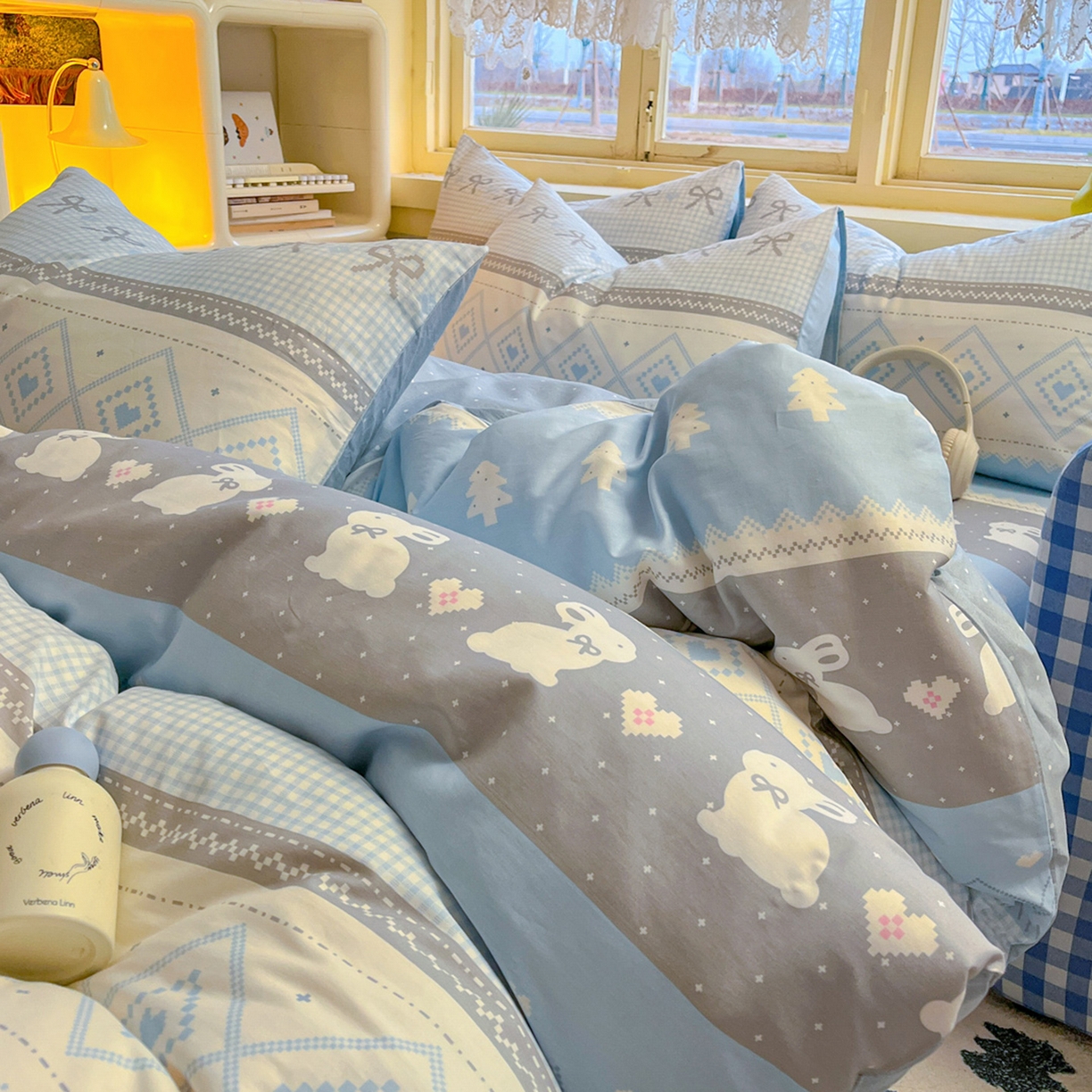 91家纺网 家纺一手货源 找家纺 简约家纺 2026新款全棉斜纹12868单被套系列 维西兔