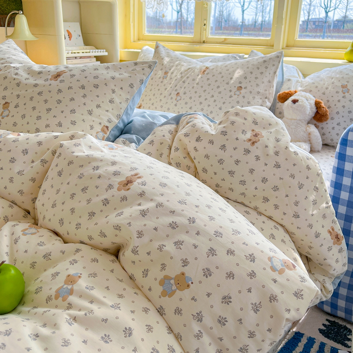 91家纺网 家纺一手货源 找家纺 简约家纺 2026新款全棉斜纹12868单被套系列 小奶兔