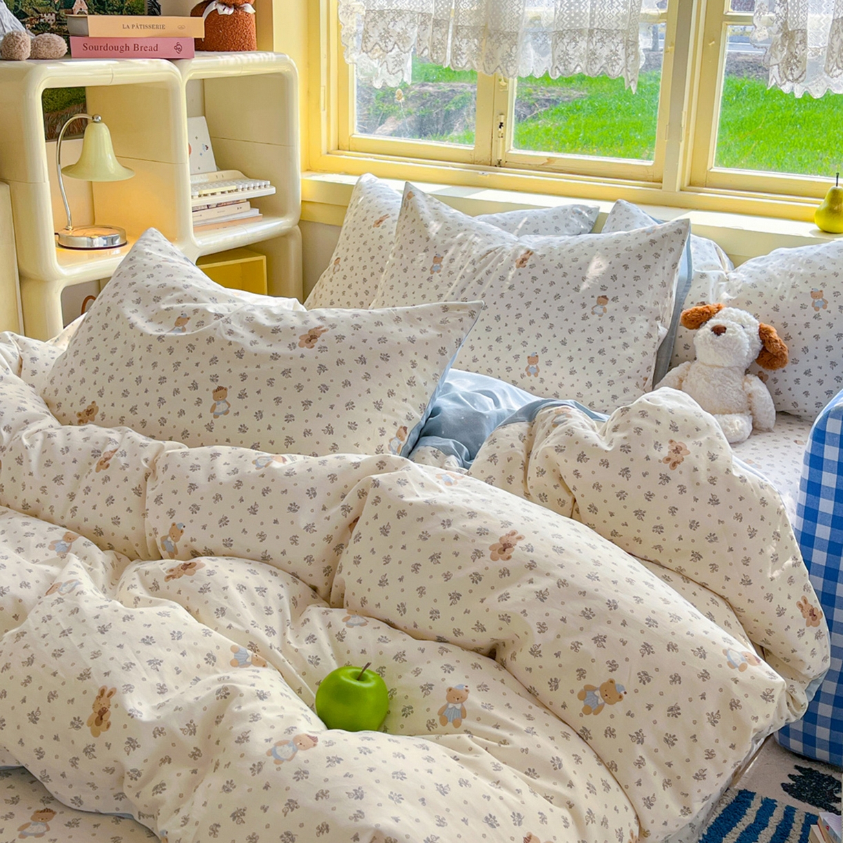 91家纺网 家纺一手货源 找家纺 简约家纺 2026新款全棉斜纹12868单被套系列 小奶兔