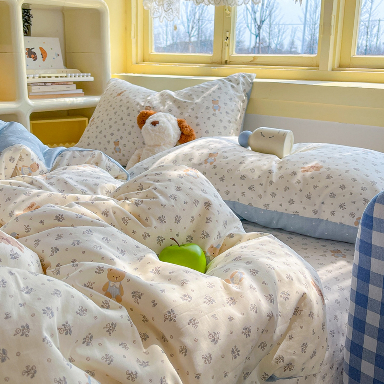 91家纺网 家纺一手货源 找家纺 简约家纺 2026新款全棉斜纹12868单被套系列 小奶兔