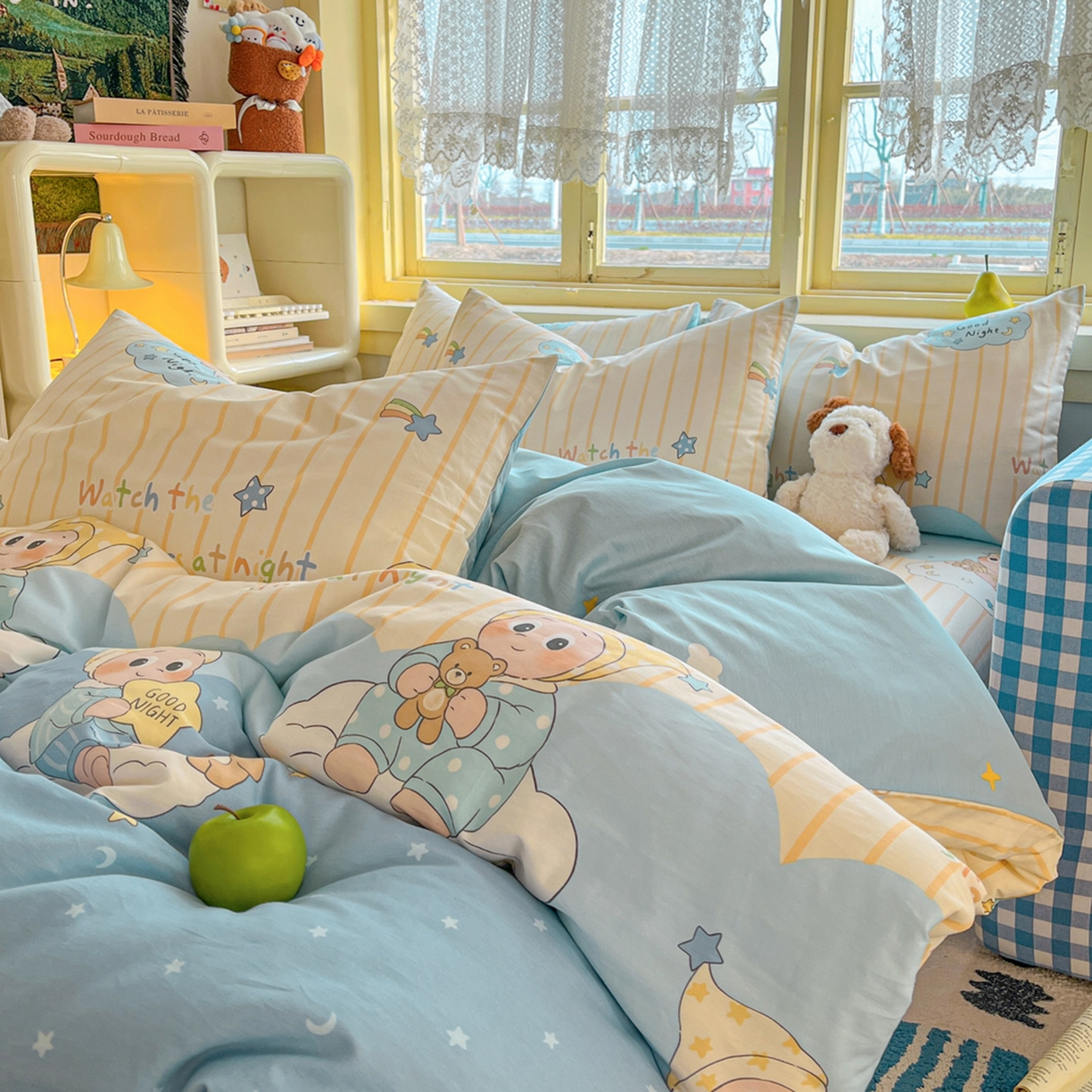 91家纺网 家纺一手货源 找家纺 简约家纺 2026新款全棉斜纹12868单被套系列 星语星愿