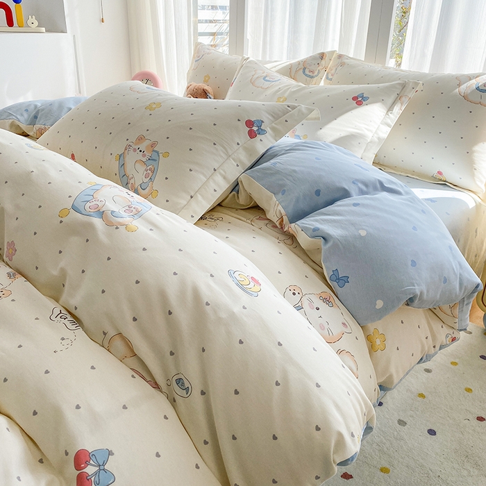 钰锦珀家纺 2026新款全棉纯棉印花四件套 调皮猫咪