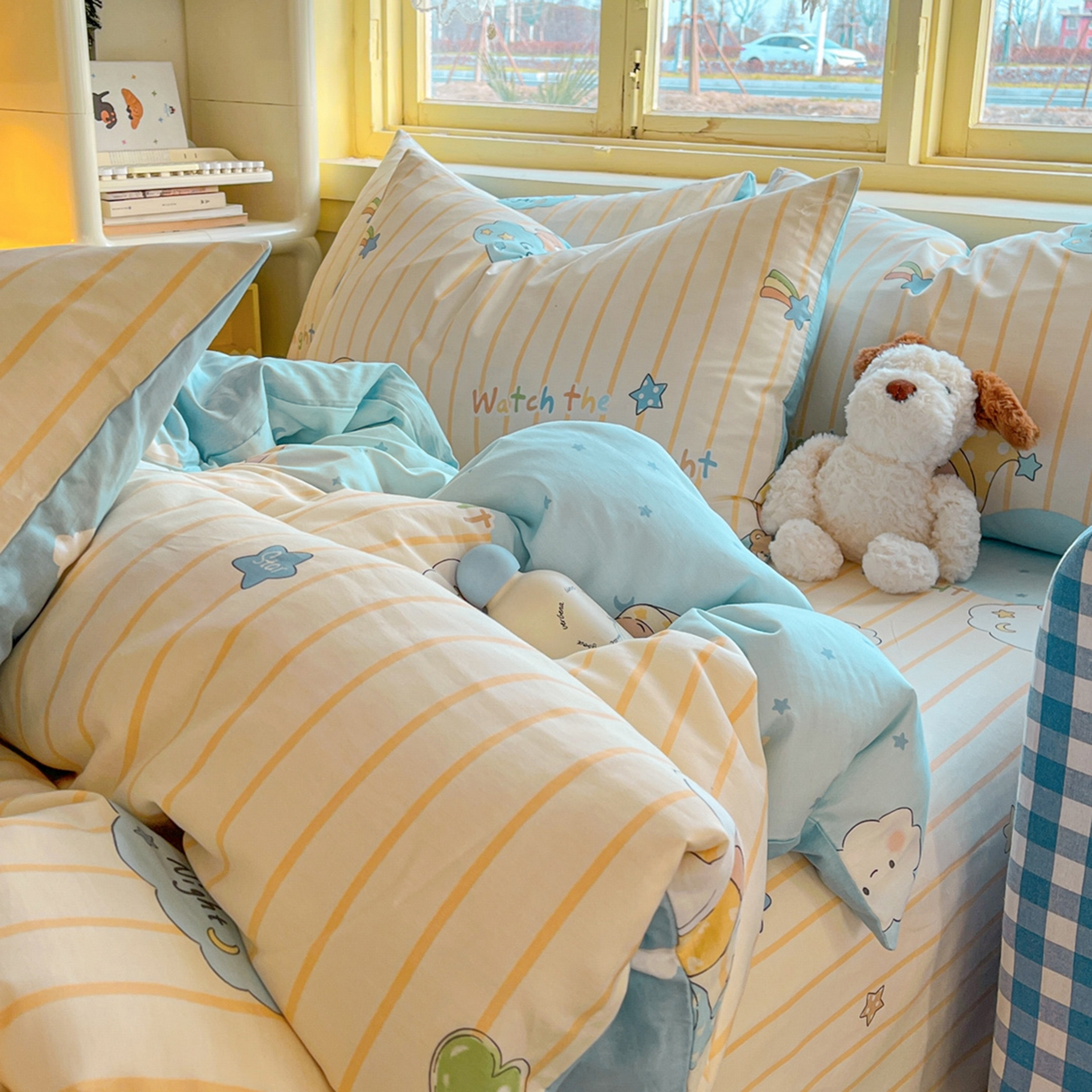 91家纺网 家纺一手货源 找家纺 简约家纺 2026新款全棉斜纹12868单被套系列 星语星愿