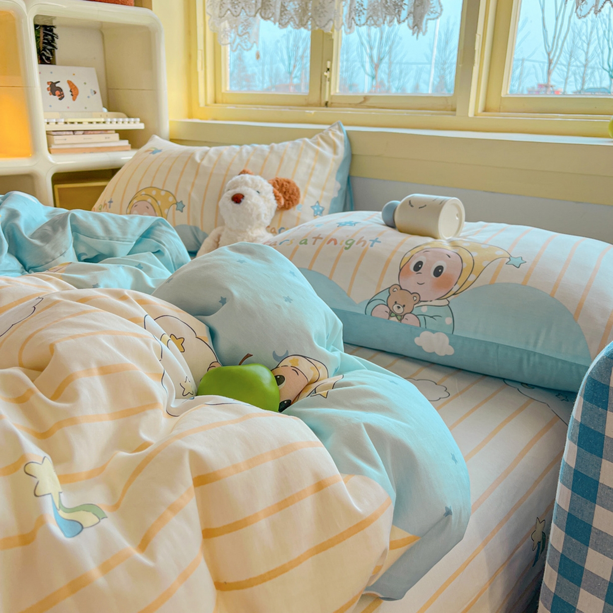 91家纺网 家纺一手货源 找家纺 简约家纺 2026新款全棉斜纹12868单被套系列 星语星愿