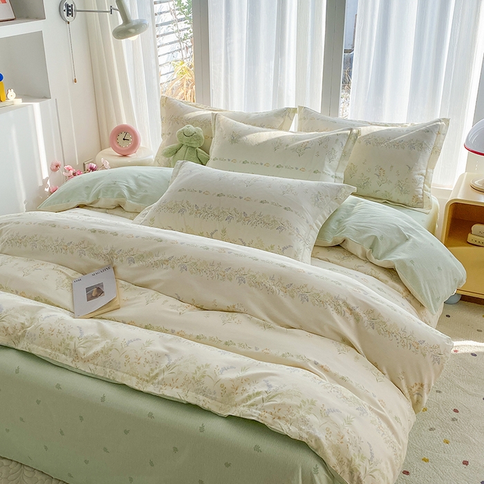 91家纺网 家纺一手货源 找家纺 钰锦珀家纺 2026新款全棉纯棉印花四件套 丛草集