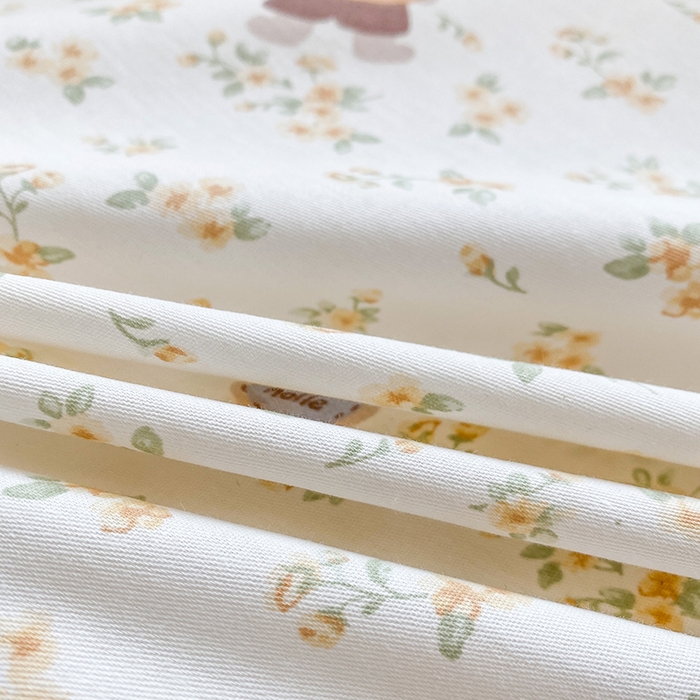 91家纺网 家纺一手货源 找家纺 钰锦珀家纺 2026新款全棉纯棉印花四件套 花屿兔兔-桔