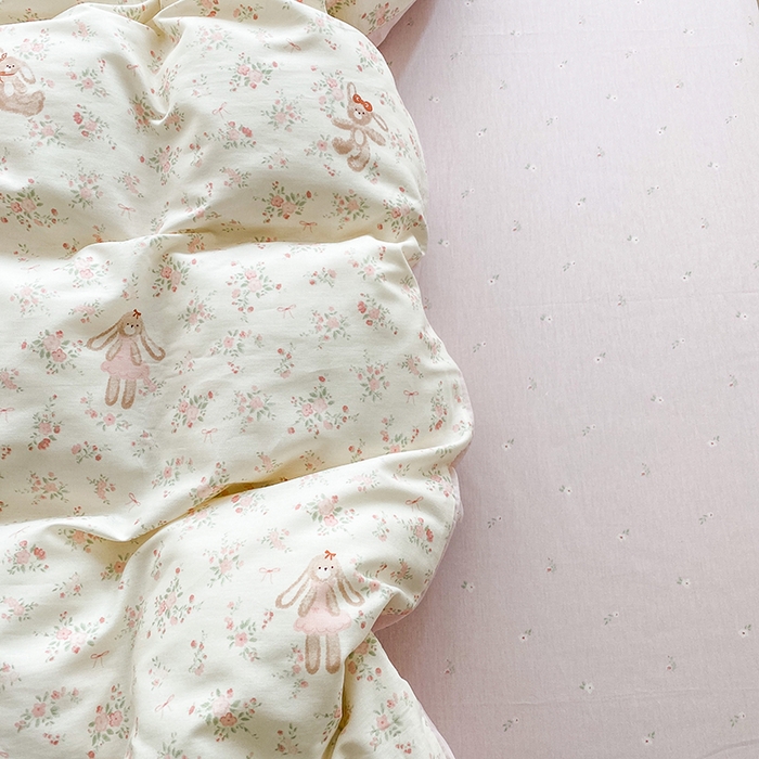 91家纺网 家纺一手货源 找家纺 钰锦珀家纺 2026新款全棉纯棉印花四件套 粉樱兔小姐