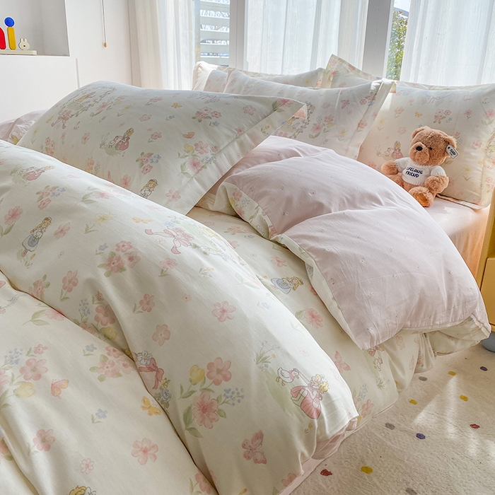 钰锦珀家纺 2026新款全棉纯棉印花四件套 浅色童话