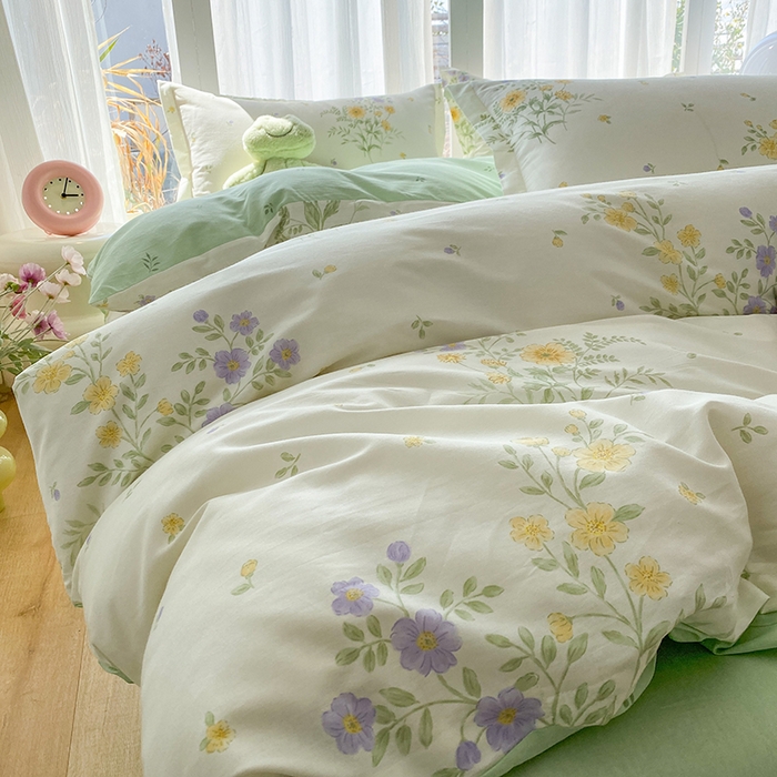 91家纺网 家纺一手货源 找家纺 钰锦珀家纺 2026新款全棉纯棉印花四件套 旷野花集