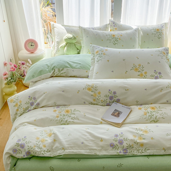 91家纺网 家纺一手货源 找家纺 钰锦珀家纺 2026新款全棉纯棉印花四件套 旷野花集