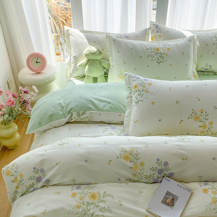 91家纺网 家纺一手货源 找家纺 钰锦珀家纺 2026新款全棉纯棉印花四件套 旷野花集