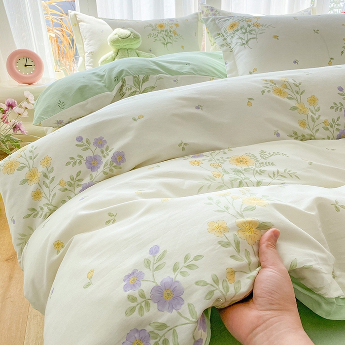 91家纺网 家纺一手货源 找家纺 钰锦珀家纺 2026新款全棉纯棉印花四件套 旷野花集