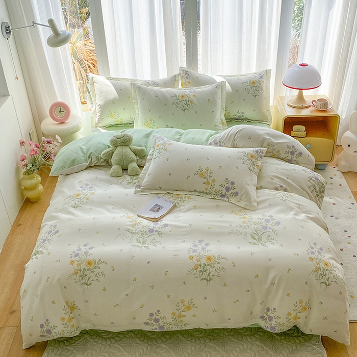 91家纺网 家纺一手货源 找家纺 钰锦珀家纺 2026新款全棉纯棉印花四件套 旷野花集