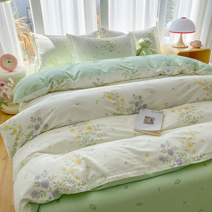 91家纺网 家纺一手货源 找家纺 钰锦珀家纺 2026新款全棉纯棉印花四件套 旷野花集