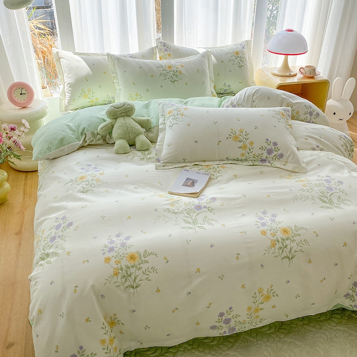 91家纺网 家纺一手货源 找家纺 钰锦珀家纺 2026新款全棉纯棉印花四件套 旷野花集