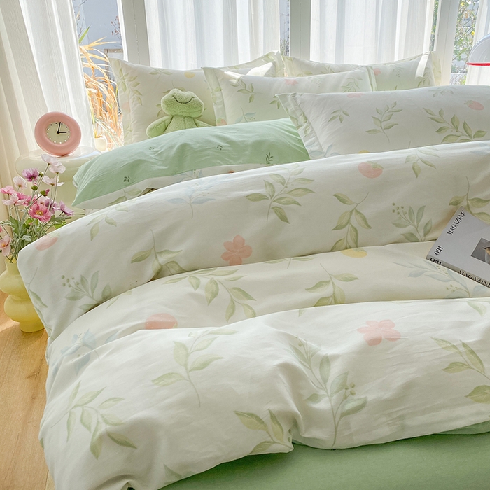 91家纺网 家纺一手货源 找家纺 钰锦珀家纺 2026新款全棉纯棉印花四件套 童话花町