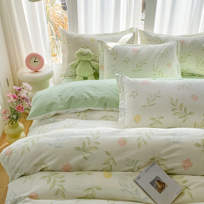 91家纺网 家纺一手货源 找家纺 钰锦珀家纺 2026新款全棉纯棉印花四件套 童话花町