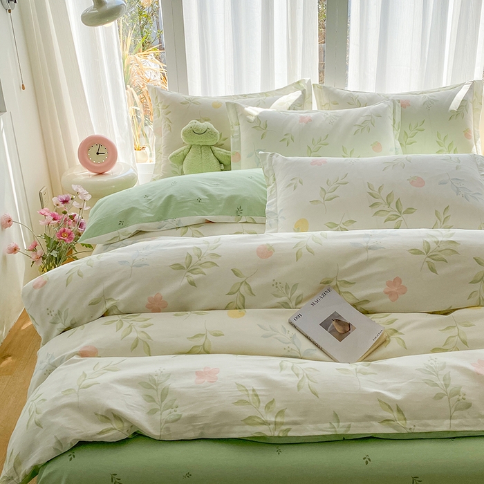 91家纺网 家纺一手货源 找家纺 钰锦珀家纺 2026新款全棉纯棉印花四件套 童话花町