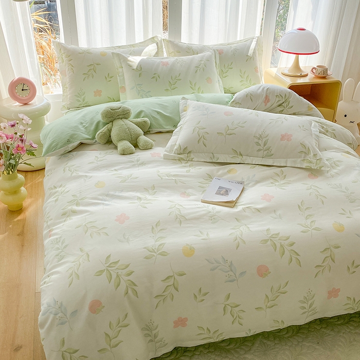 91家纺网 家纺一手货源 找家纺 钰锦珀家纺 2026新款全棉纯棉印花四件套 童话花町