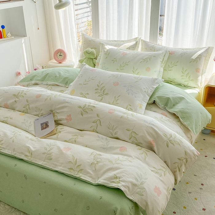 91家纺网 家纺一手货源 找家纺 钰锦珀家纺 2026新款全棉纯棉印花四件套 童话花町