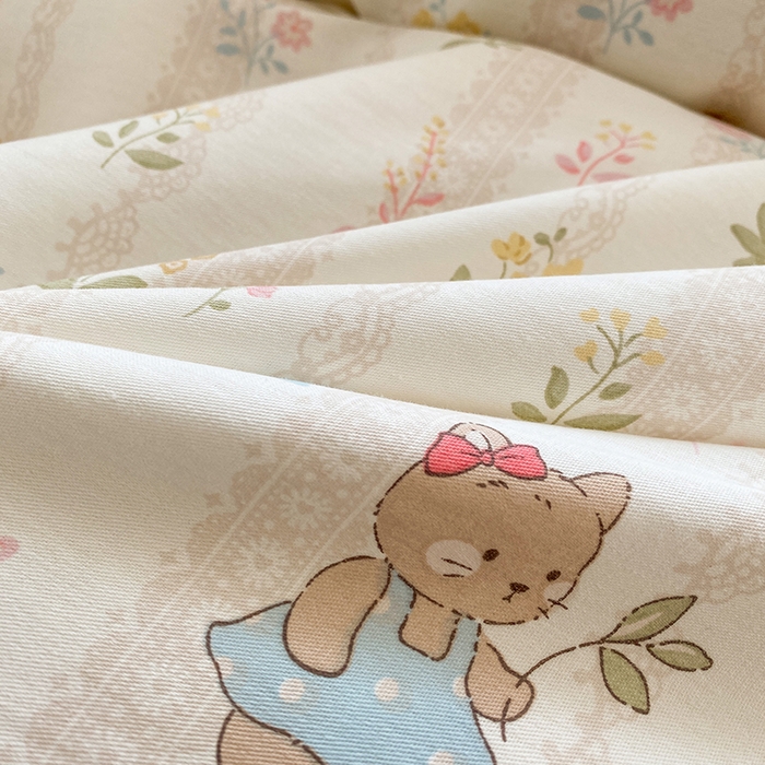 91家纺网 家纺一手货源 找家纺 钰锦珀家纺 2026新款全棉纯棉印花四件套 喵喵花