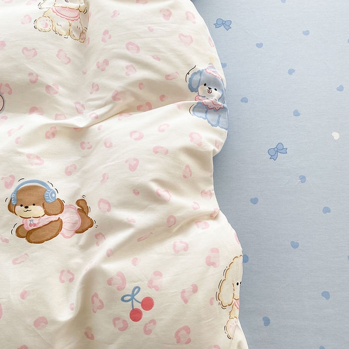 91家纺网 家纺一手货源 找家纺 钰锦珀家纺 2026新款全棉纯棉印花四件套 小狗日记