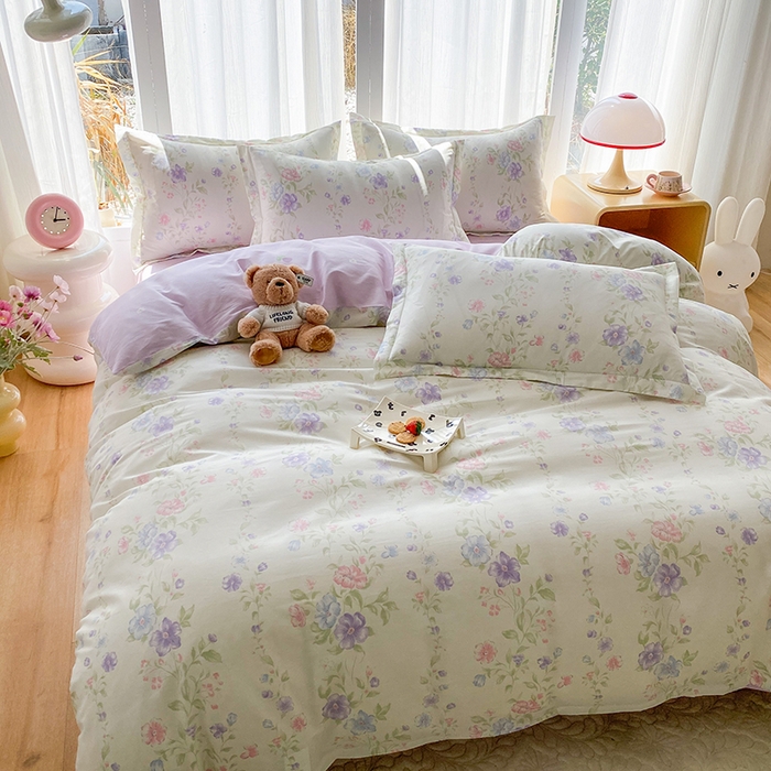 91家纺网 家纺一手货源 找家纺 钰锦珀家纺 2026新款全棉纯棉印花四件套 知意花蔓