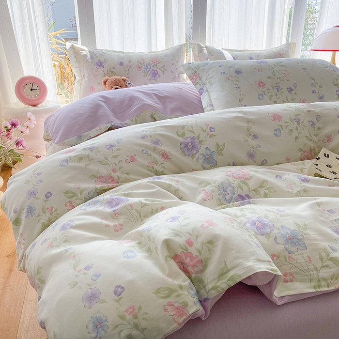 91家纺网 家纺一手货源 找家纺 钰锦珀家纺 2026新款全棉纯棉印花四件套 知意花蔓