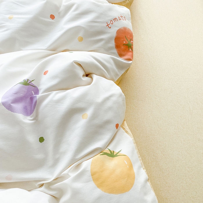 91家纺网 家纺一手货源 找家纺 钰锦珀家纺 2026新款全棉纯棉印花四件套 幸运番茄