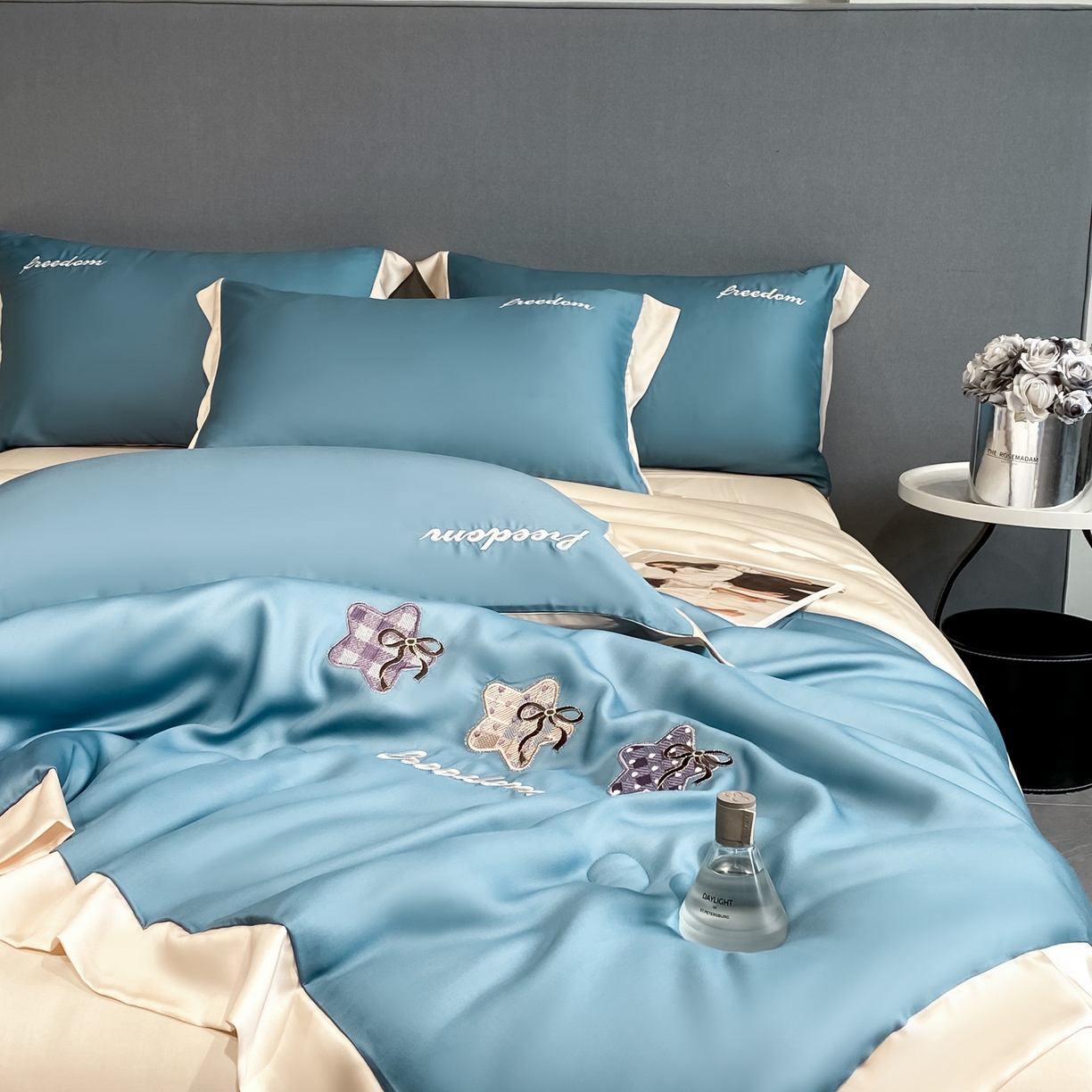 91家纺网 家纺一手货源 找家纺 （总）云棉坊 2026新款水洗冰丝夏被宽边刺绣款-星空系列