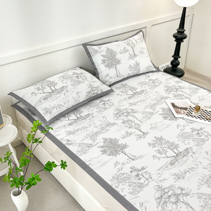 91家纺网 家纺一手货源 找家纺 （总）子曰 2026新款高分子PE聚乙烯乙纶色织提花凉感软凉席席子