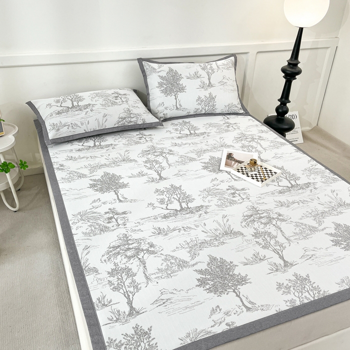 91家纺网 家纺一手货源 找家纺 （总）子曰 2026新款高分子PE聚乙烯乙纶色织提花凉感软凉席席子