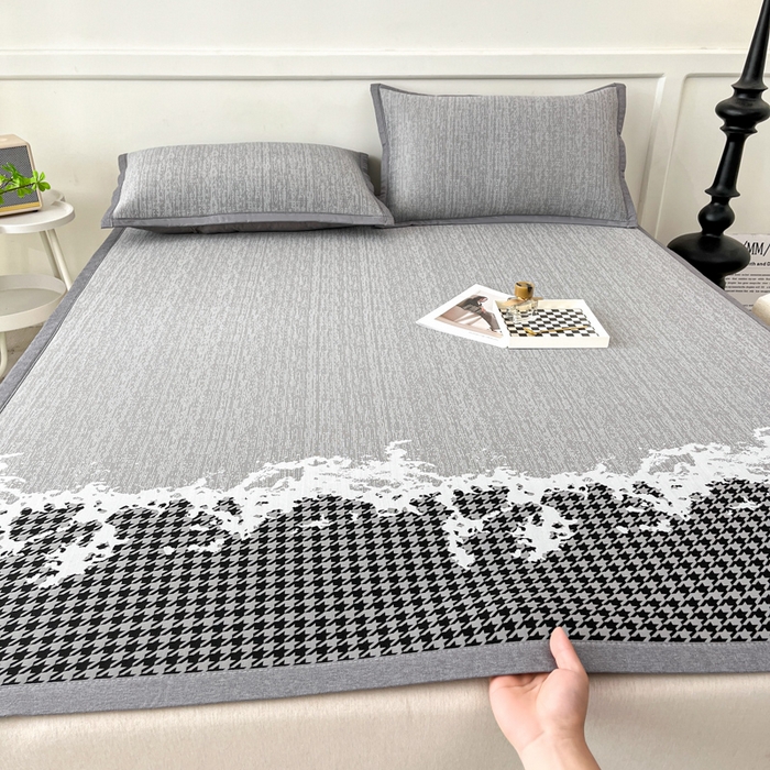 91家纺网 家纺一手货源 找家纺 （总）子曰 2026新款高分子PE聚乙烯乙纶色织提花凉感软凉席席子