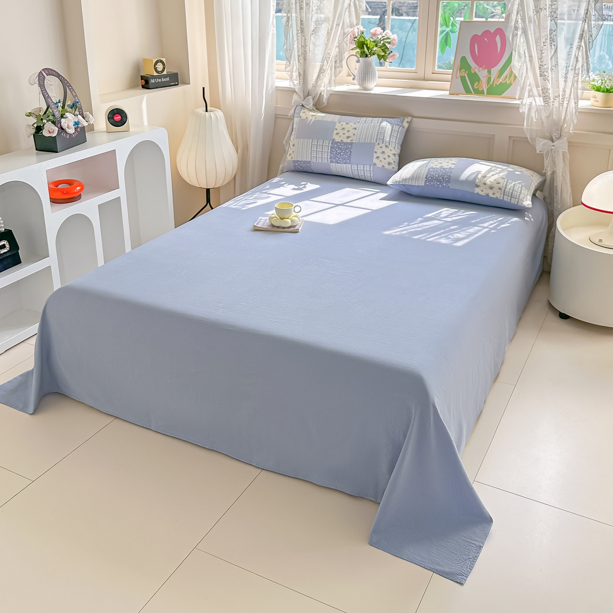 91家纺网 家纺一手货源 找家纺 秋泽家纺 2026新款A类云感双层纱大豆纤维夏凉被空调被小清新印花夏被 百福田园