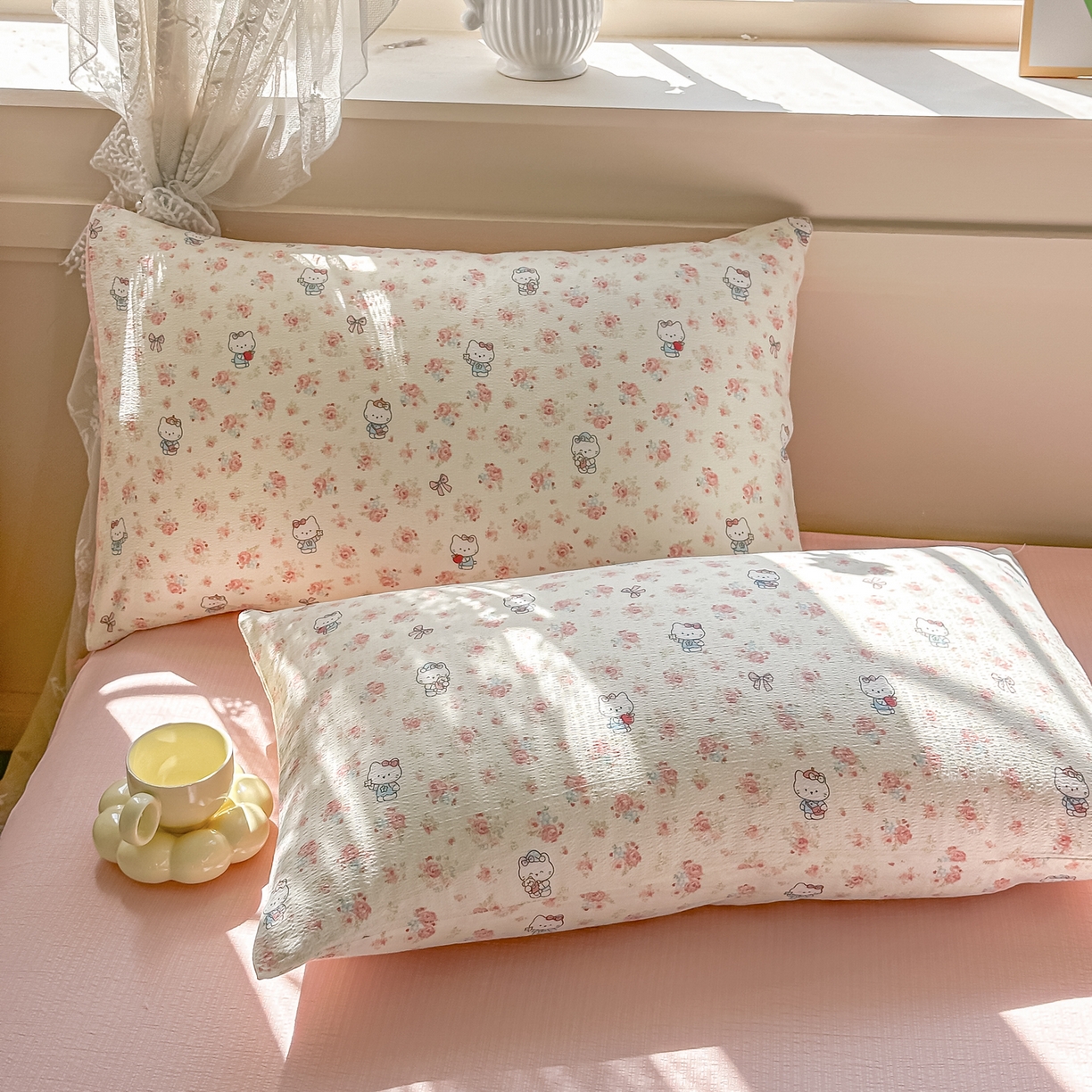 91家纺网 家纺一手货源 找家纺 秋泽家纺 2026新款A类云感双层纱大豆纤维夏凉被空调被小清新印花夏被 花漾KT