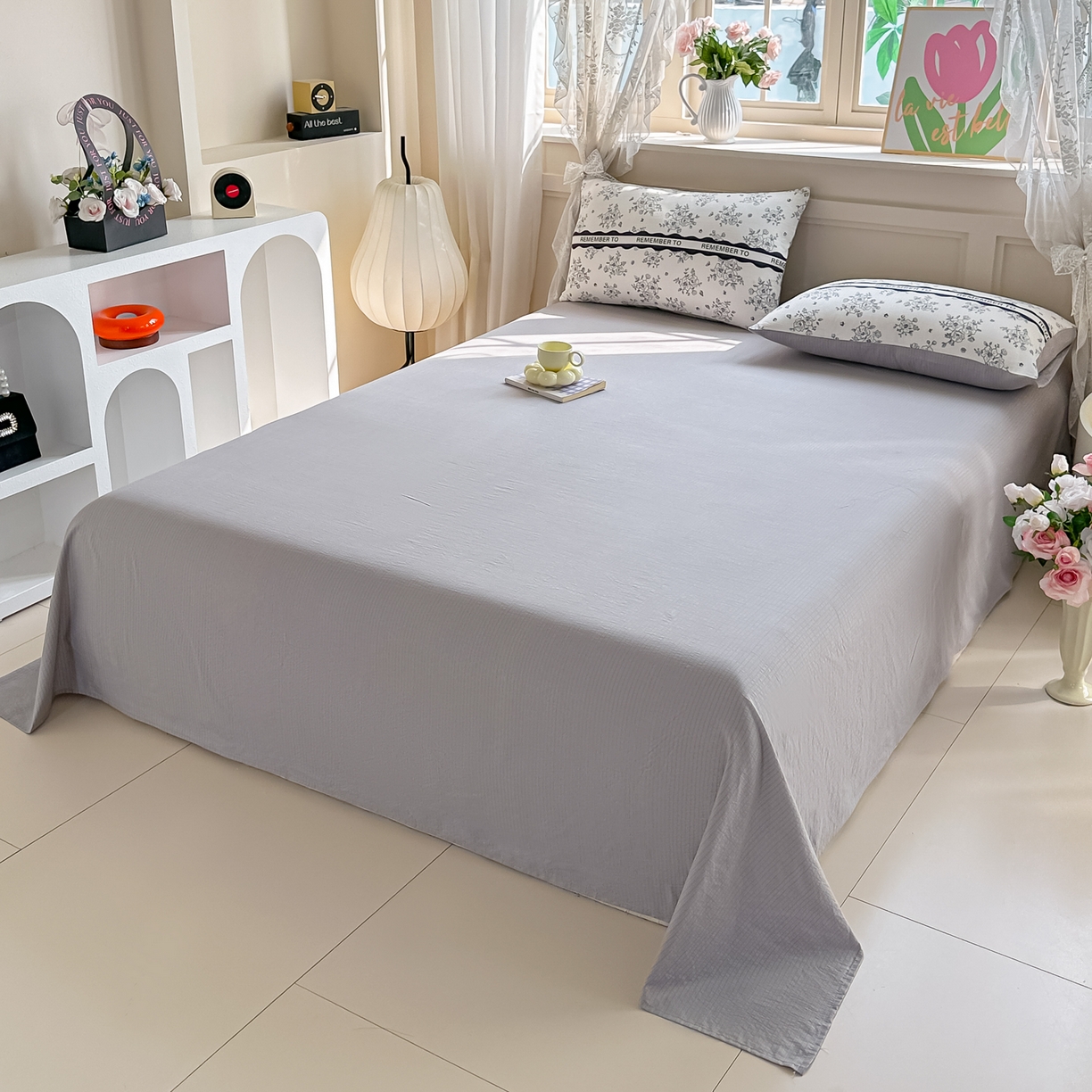 91家纺网 家纺一手货源 找家纺 秋泽家纺 2026新款A类云感双层纱大豆纤维夏凉被空调被小清新印花夏被 墨染春枝