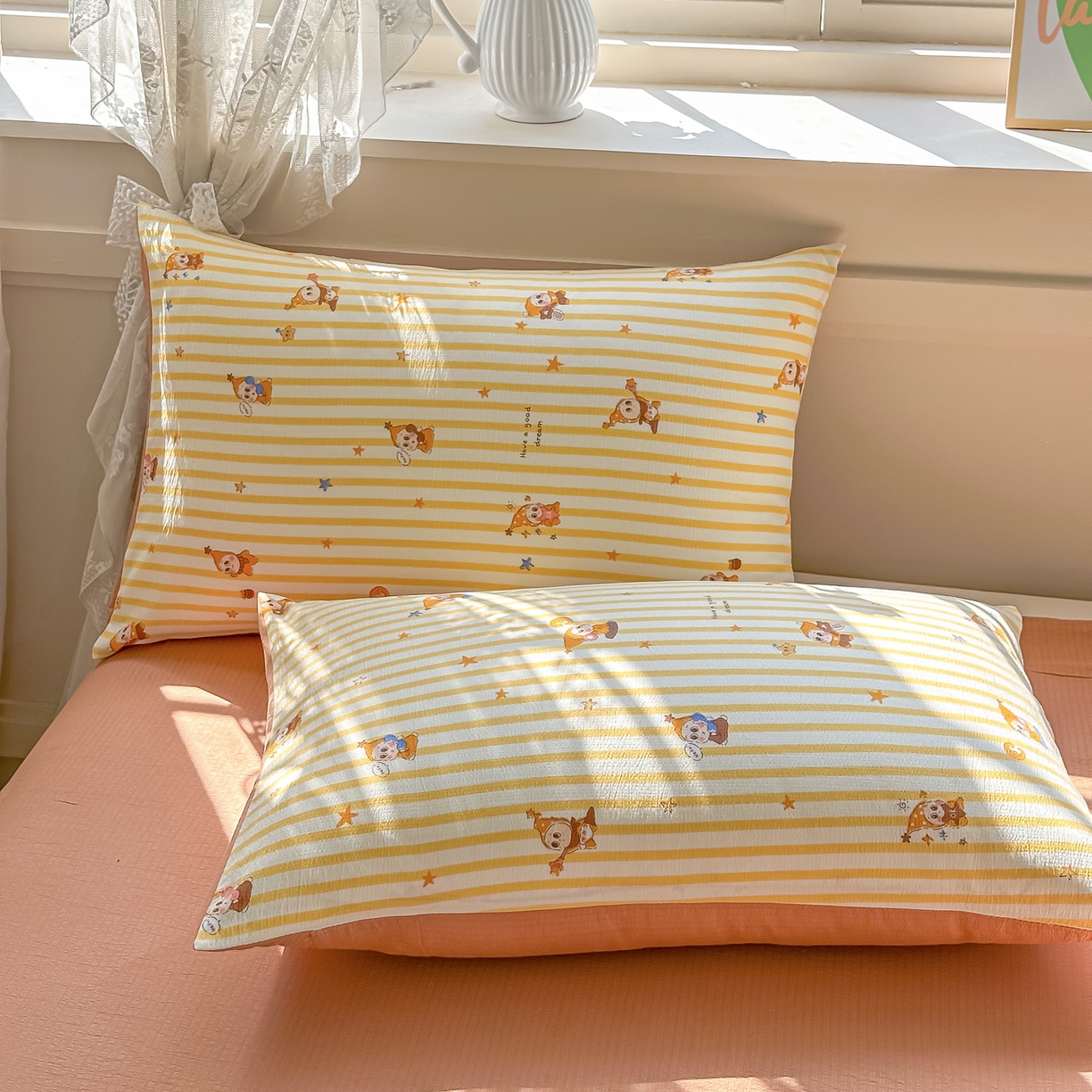 91家纺网 家纺一手货源 找家纺 秋泽家纺 2026新款A类云感双层纱大豆纤维夏凉被空调被小清新印花夏被 治愈星仔