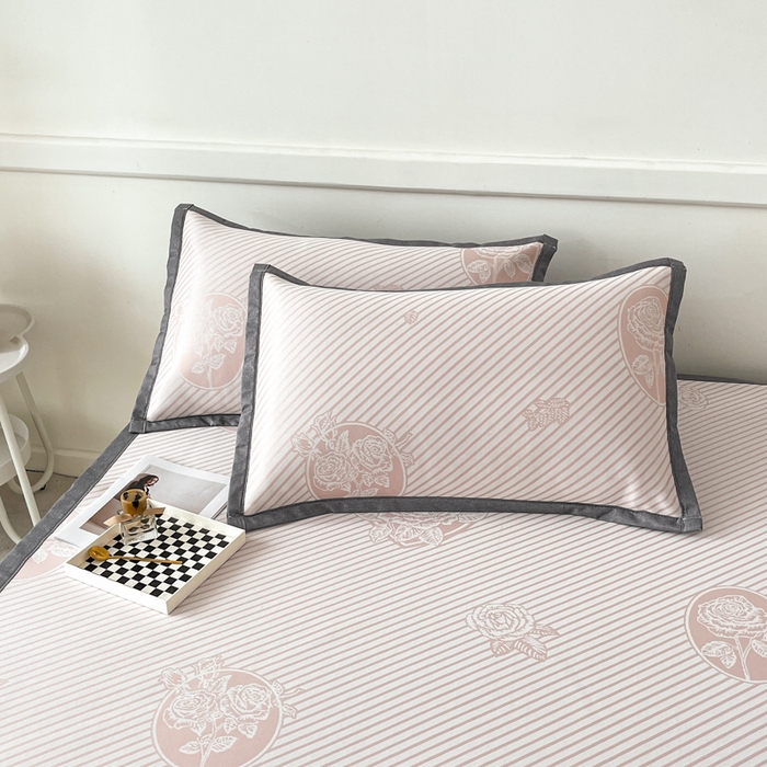 91家纺网 家纺一手货源 找家纺 子曰 2026新款高分子PE聚乙烯乙纶色织提花凉感软凉席席子 玫瑰-粉平铺款