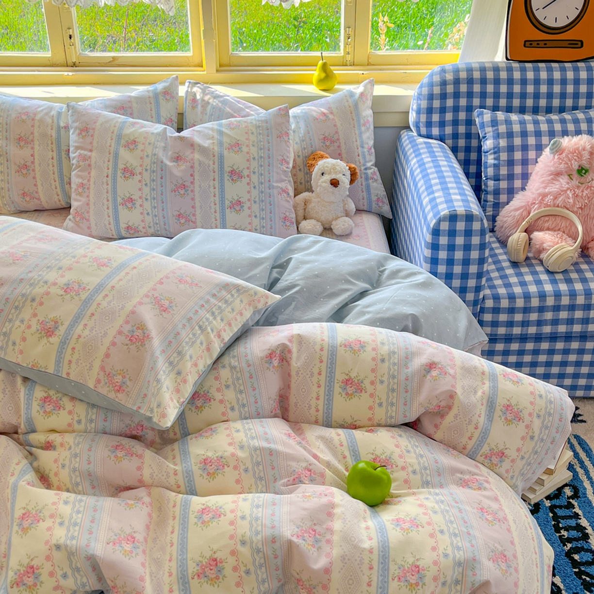 91家纺网 家纺一手货源 找家纺 简约家纺 2026新款全棉斜纹12868单枕套系列 花满情