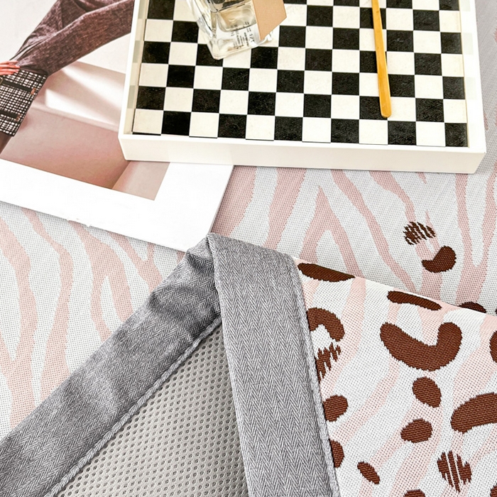 91家纺网 家纺一手货源 找家纺 子曰 2026新款高分子PE聚乙烯乙纶色织提花凉感软凉席席子 魅野-粉平铺款