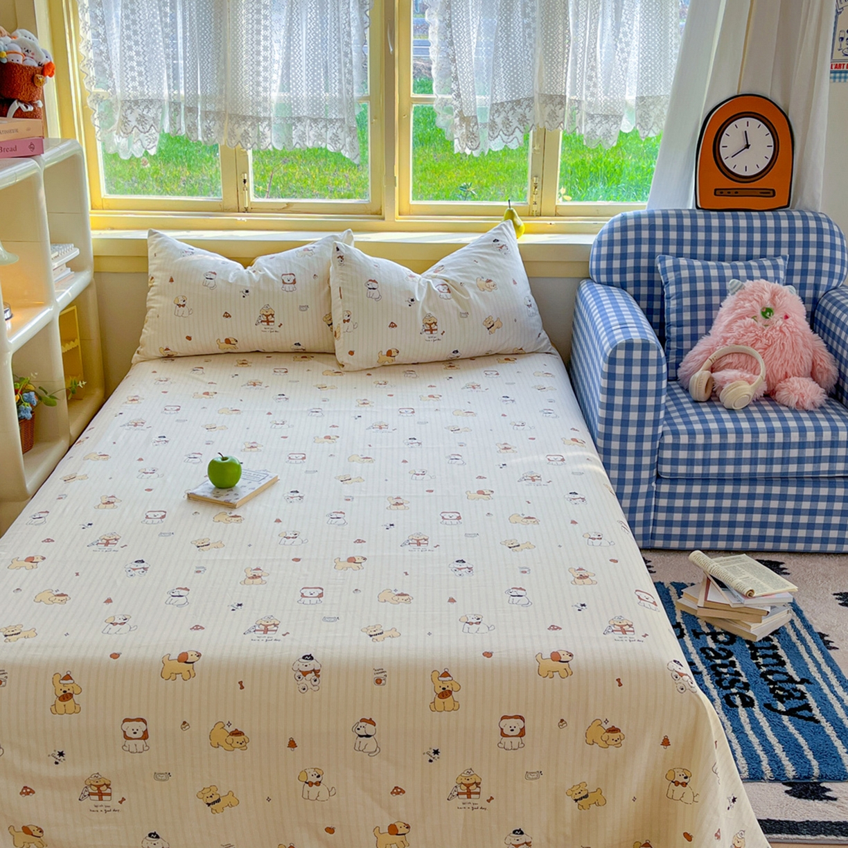 91家纺网 家纺一手货源 找家纺 简约家纺 2026新款全棉斜纹12868单枕套系列 可爱萌犬