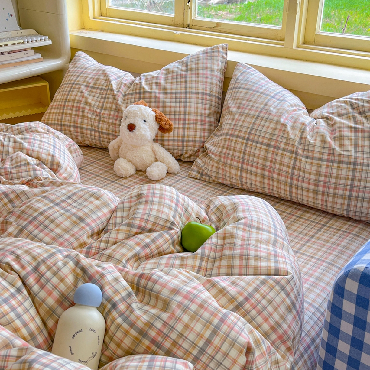 91家纺网 家纺一手货源 找家纺 简约家纺 2026新款全棉斜纹12868床笠系列 歌尔-粉