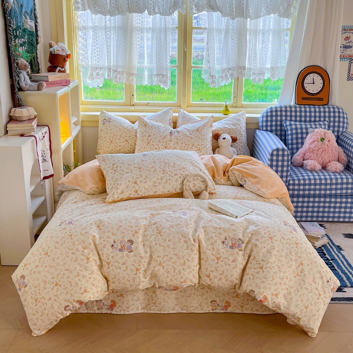 91家纺网 家纺一手货源 找家纺 简约家纺 2026新款全棉斜纹12868单枕套系列 史努比花海