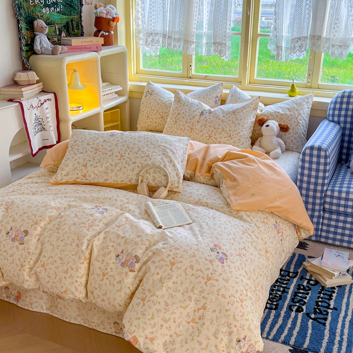 91家纺网 家纺一手货源 找家纺 简约家纺 2026新款全棉斜纹12868单枕套系列 史努比花海