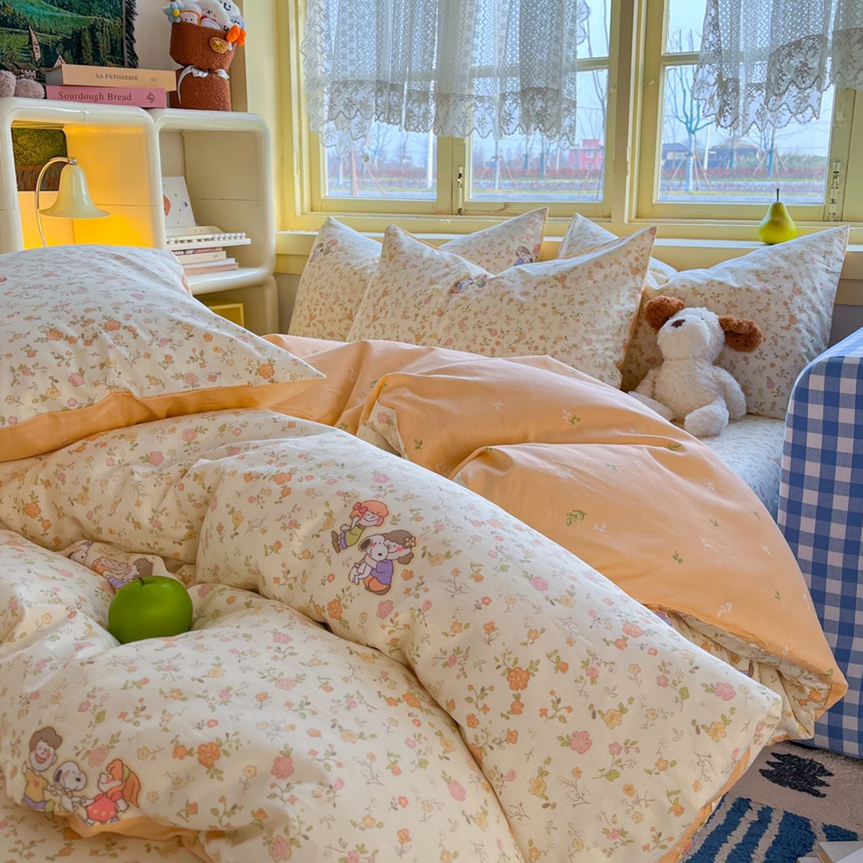 91家纺网 家纺一手货源 找家纺 简约家纺 2026新款全棉斜纹12868单枕套系列 史努比花海