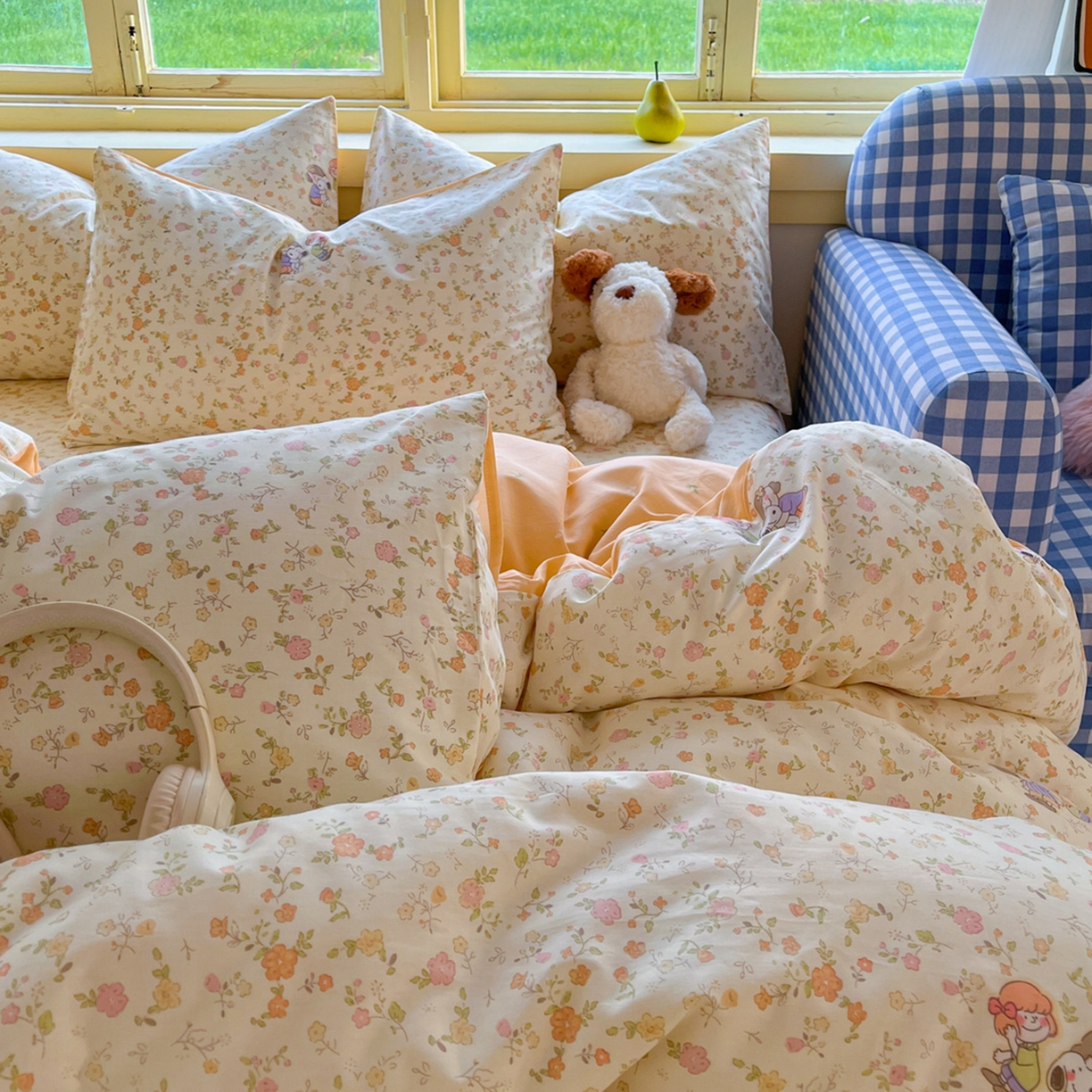 91家纺网 家纺一手货源 找家纺 简约家纺 2026新款全棉斜纹12868单枕套系列 史努比花海